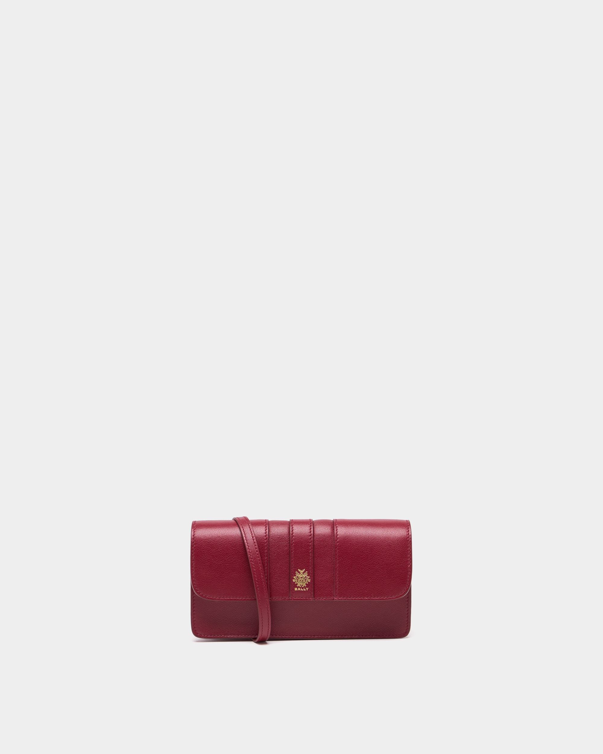 Signature Smartphone-Tasche aus Leder in Rubinrot