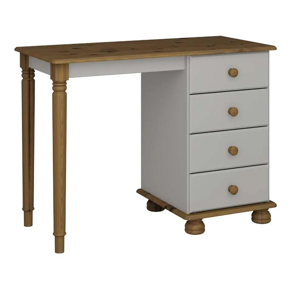 Hioshop Richard kaptafel 4 laden bruin-grijs