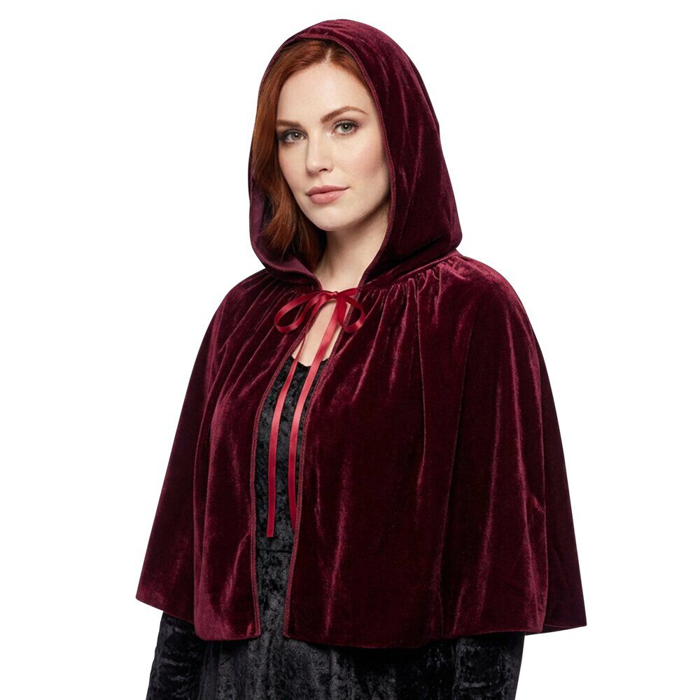 Déguisement femme Halloween cape avec capuche velours taille unique (2 modèles)