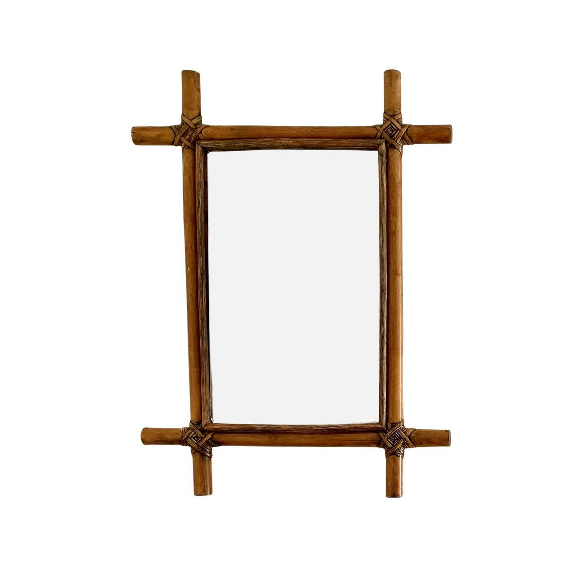 - Miroir en rotin rectangulaire 59x79 cm