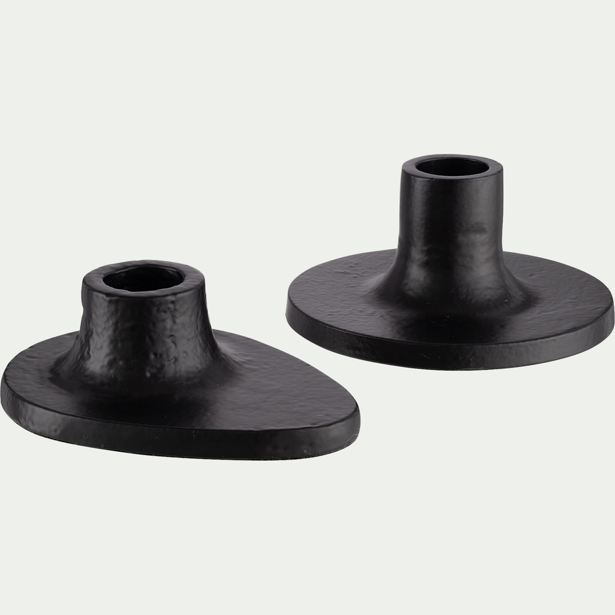 LOKI - Bougeoir rond en fonte d'aluminium D10cm - noir