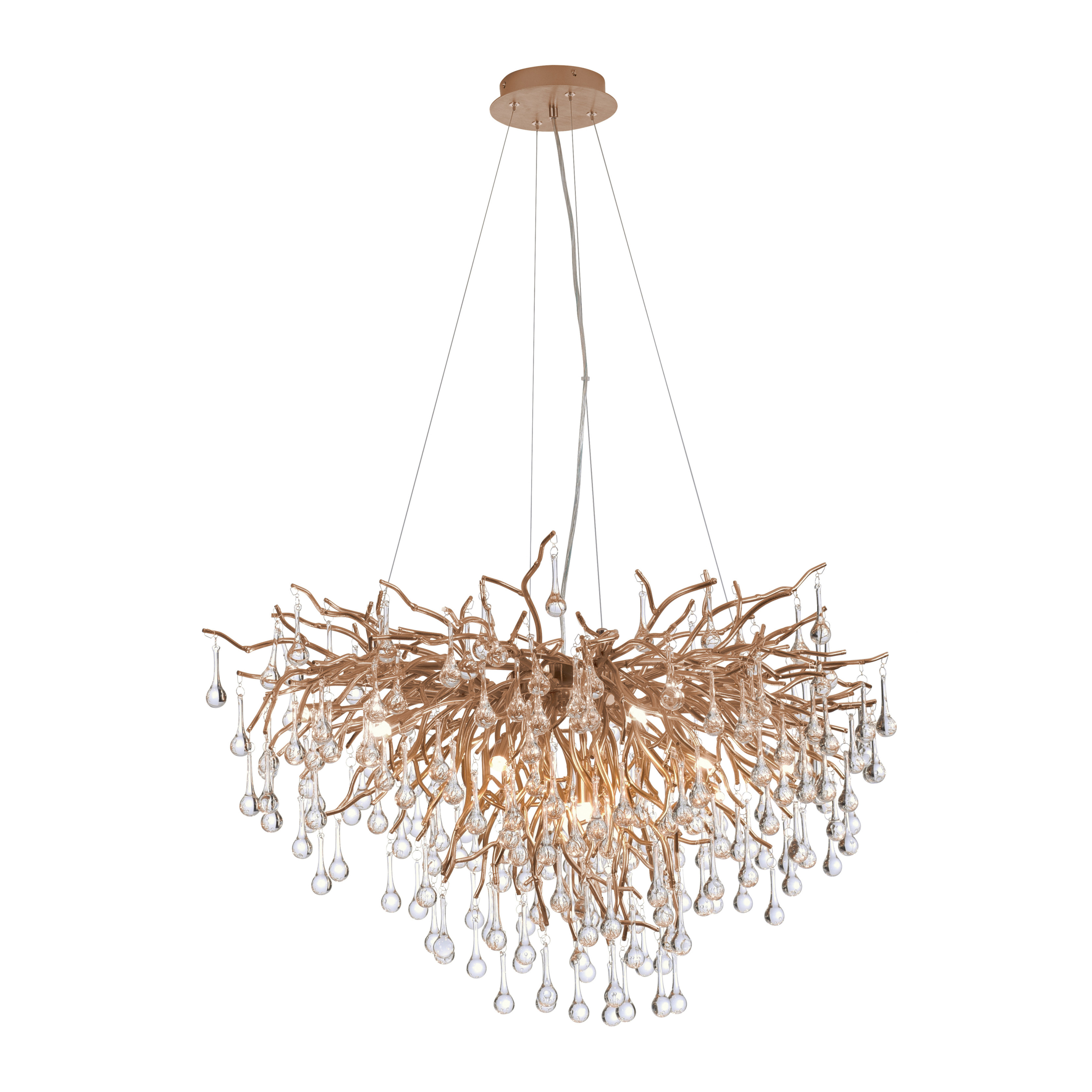 Lampa wisząca stary mosiądz-przezroczysty ICICLE 10xG9x40W Paul Neuhaus