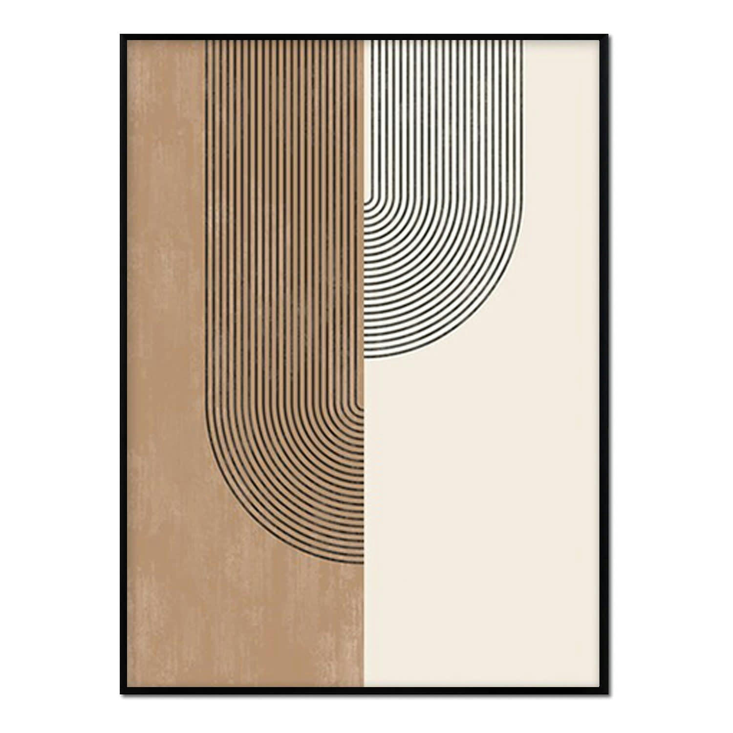 MINIMALISMO - Affiche avec cadre noir -  géométrie abstraite - 50x70