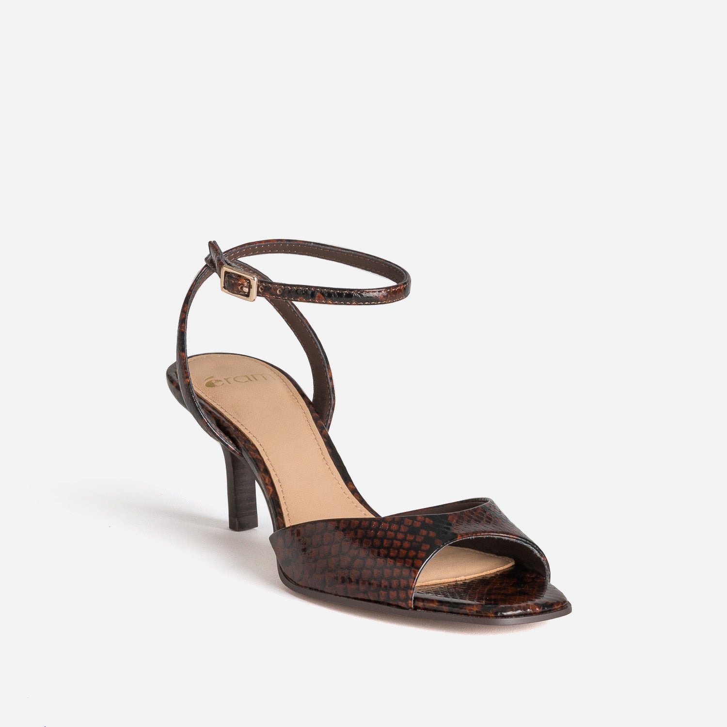 Sandale chocolat en cuir