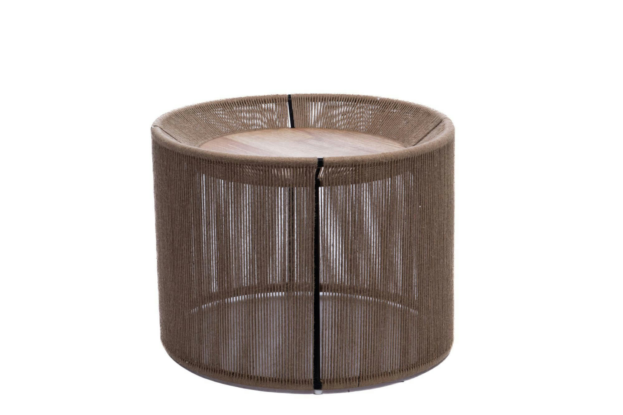 KRUGER - Table basse ronde en métal manguier et jute D66