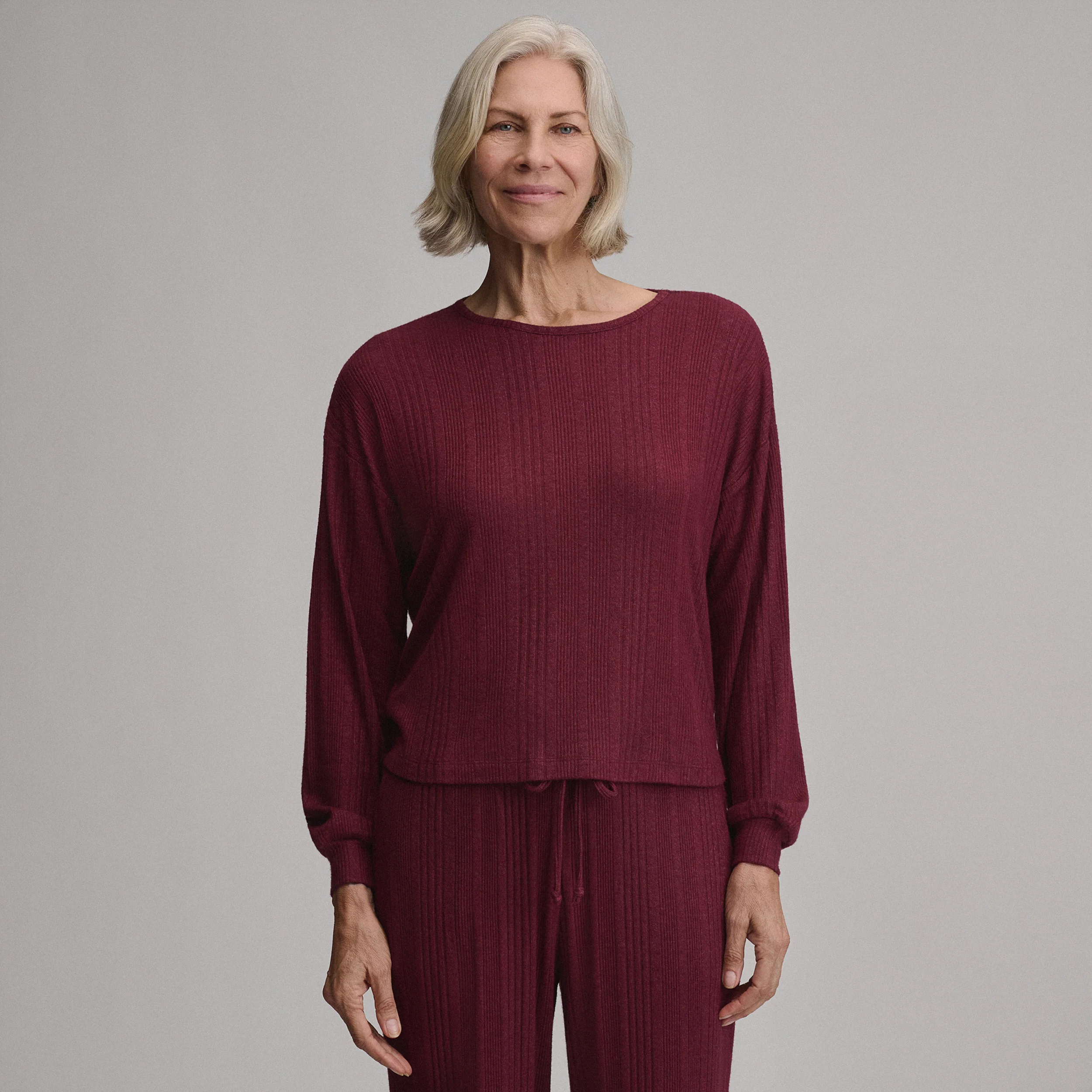 Women's Long-Sleeve Cozy Rib Crew