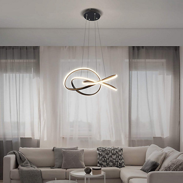 NETTLIFE Suspension Noir Vintage 5 flammes Suspension Réglable en hauteur en métal 62W, E27 Industriel Rétro