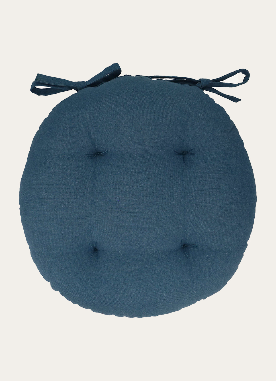 DESSUS DE CHAISE ROND EN COTON AVEC LIENS à NOUER GRIS CLAIR