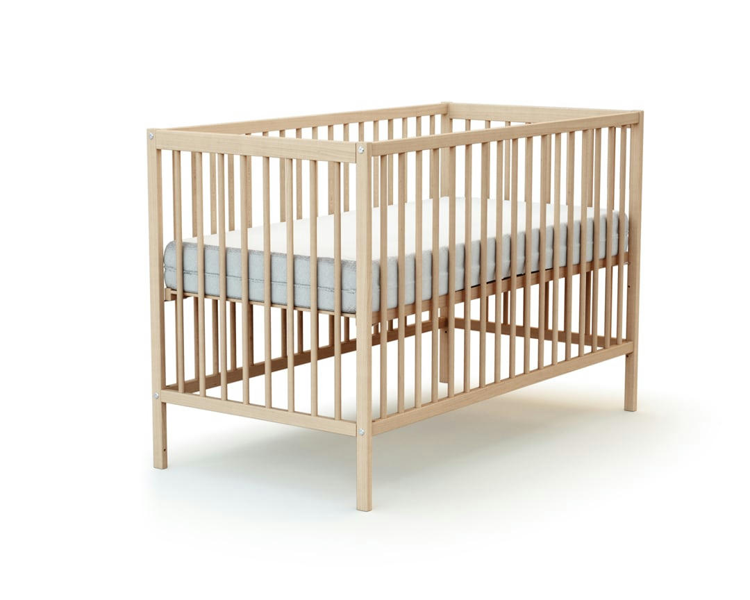 ESSENTIEL - Lit bébé 60x120 hêtre brut
