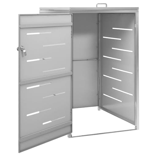 NNEVL Single Wheelie Bin Shed 69x77.5x115 cm Stainless Steel