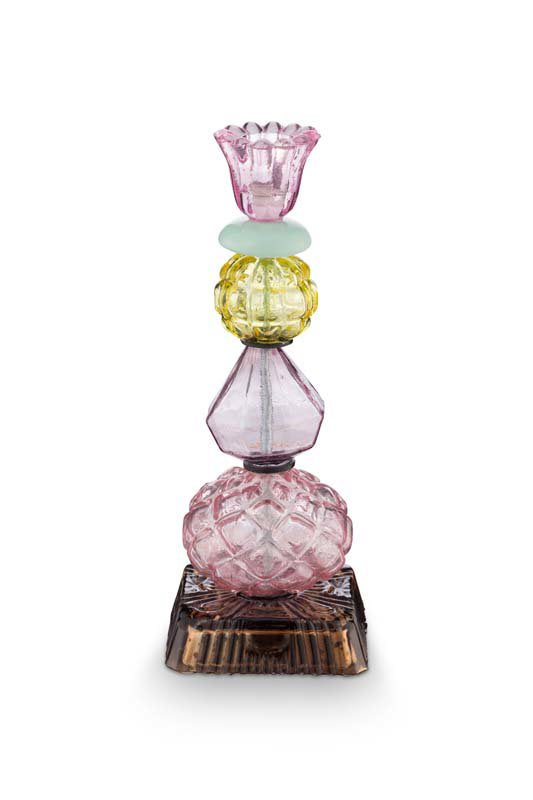 Pip Studio Kaarsenhouders - Beads - Glas - Lila - 23.5cm