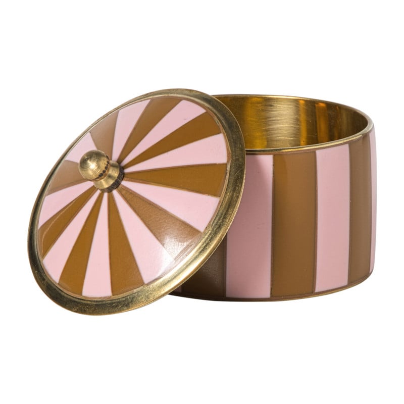 Opbergdoosje circus groot - roze/bruin - &Oslash;8x7 cm