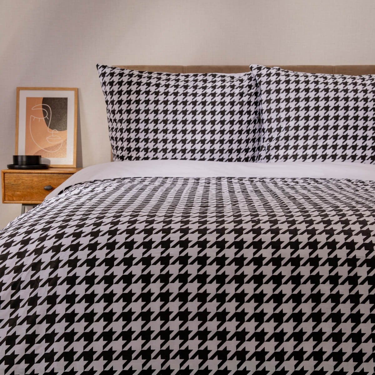 Pościel REBEKA bawełniana w pepitkę 220x200 + 2*70x80 cm