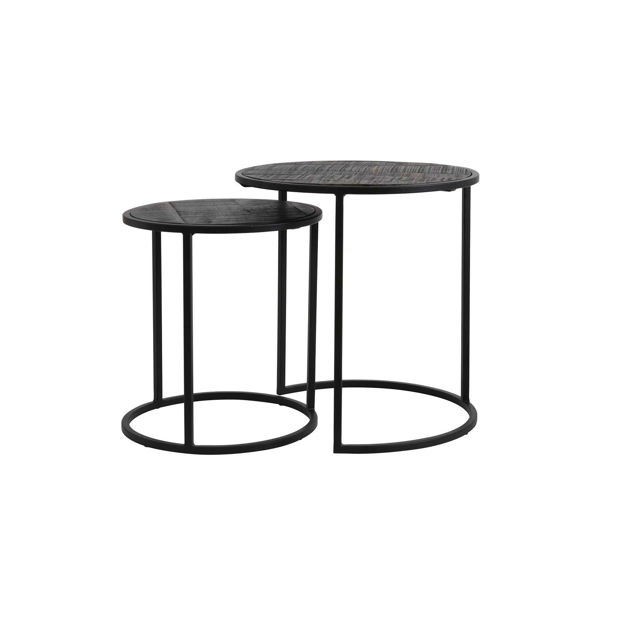 Light & Living bijzettafel DOBA - zwart - Ø50cm