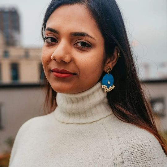 The Colourful Aura Handmade Round Fabric Poth Pearl Jhumka Drop Earrings