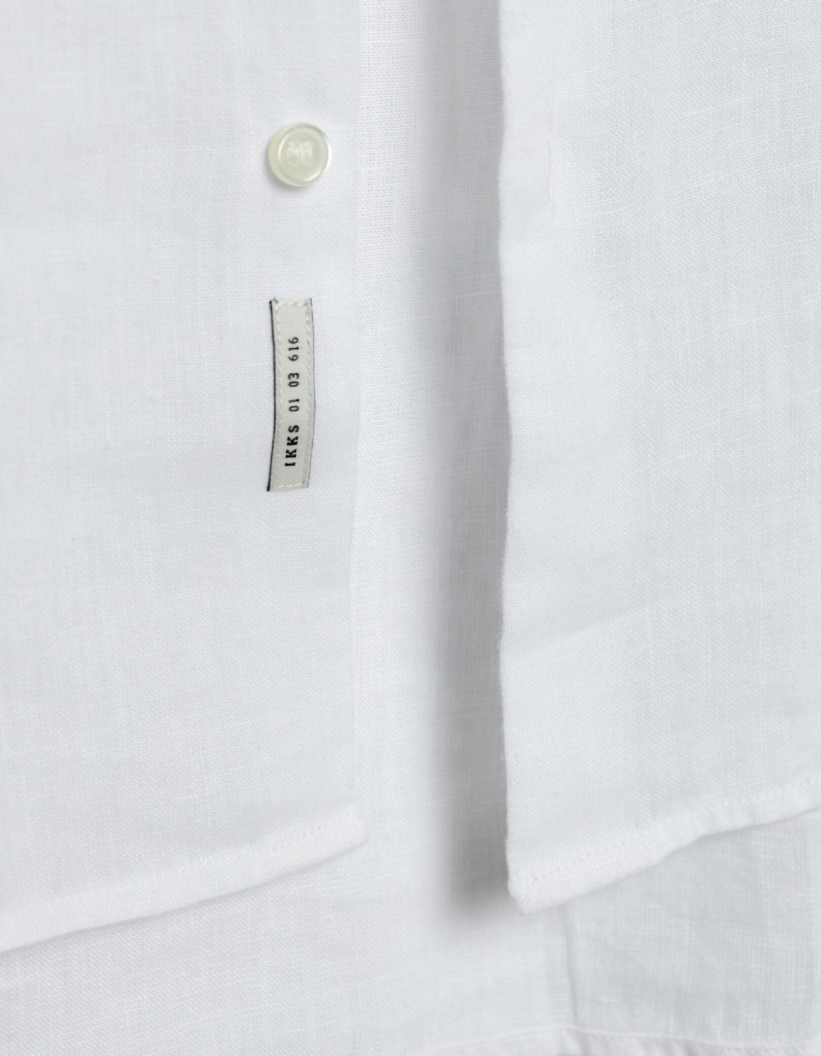 Chemise regular blanche 100% lin col Mao Homme