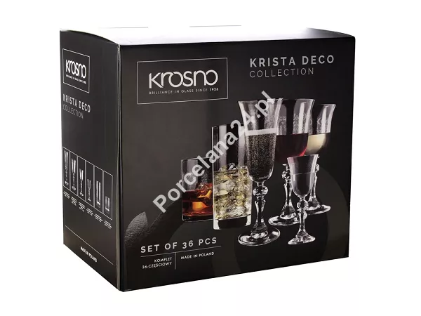 Komplet szkła stołowego (36 szt) Krosno - Krista z reliefem / DECO