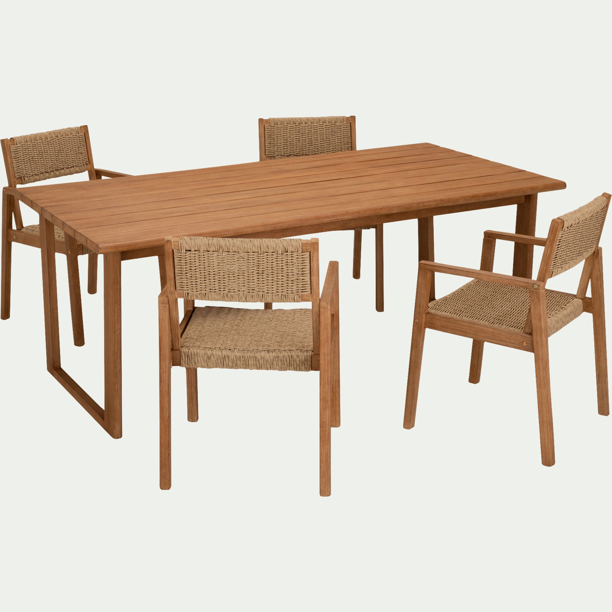 CHICOULA - Chaise de jardin avec accoudoirs en acacia - bois foncé