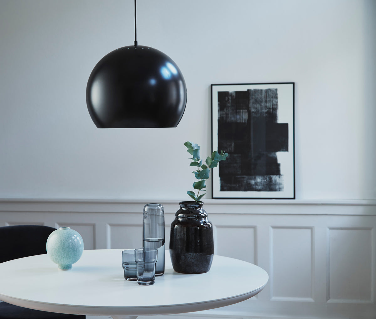Frandsen hanglamp Ball - zwart - 40x40x33cm