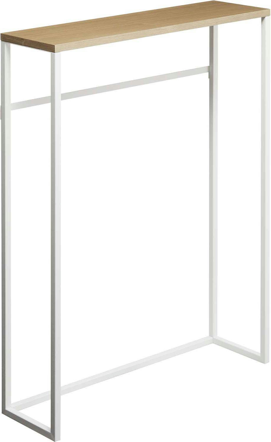 - Console d'entrée en bois et métal tower blanc