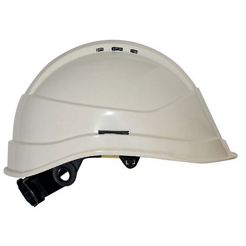 Casque de chantier visière courte KARA blanc - AUBOUEIX - 0031TC