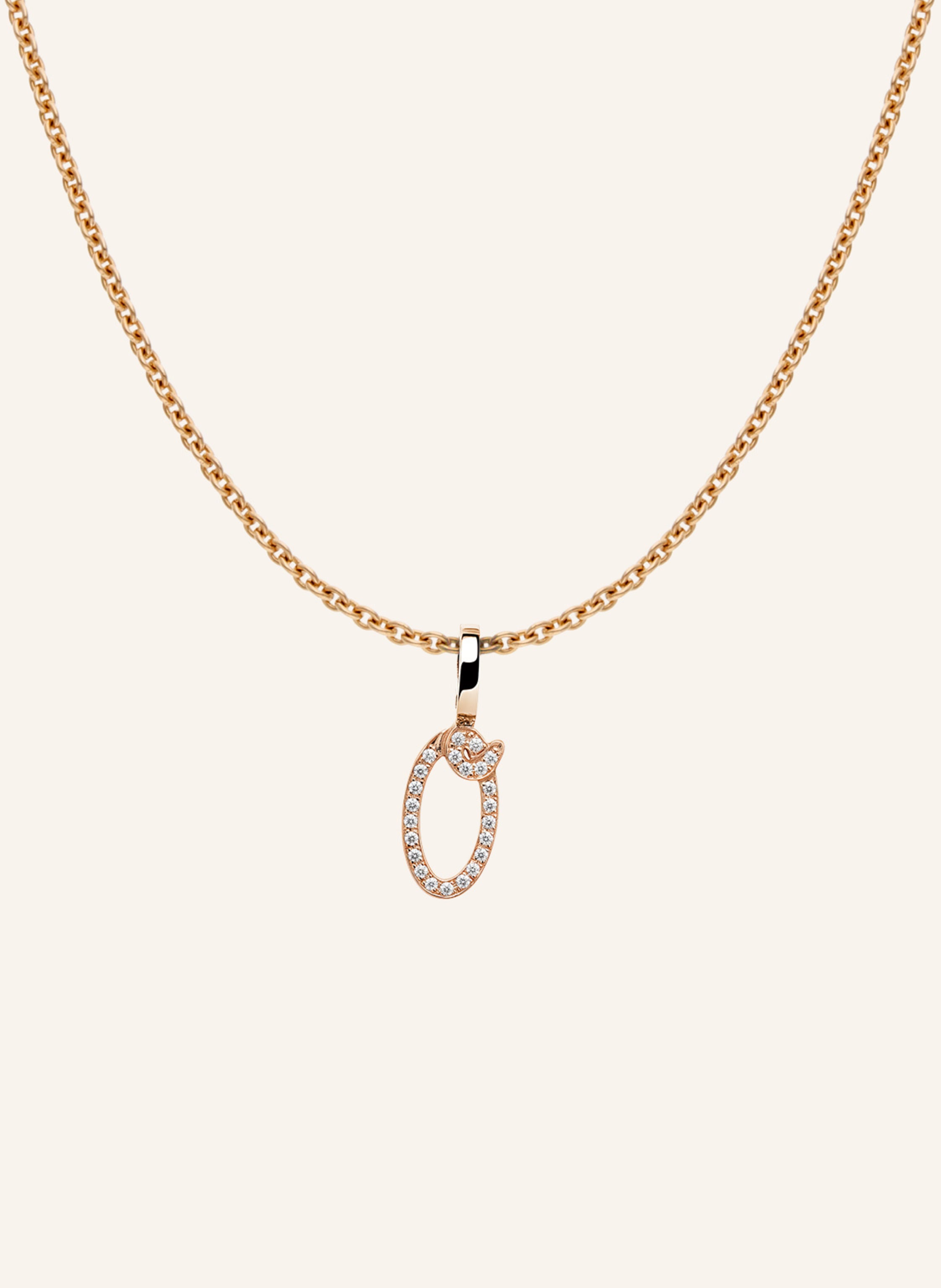 CADA Kette TINY DIAMOND LETTER O