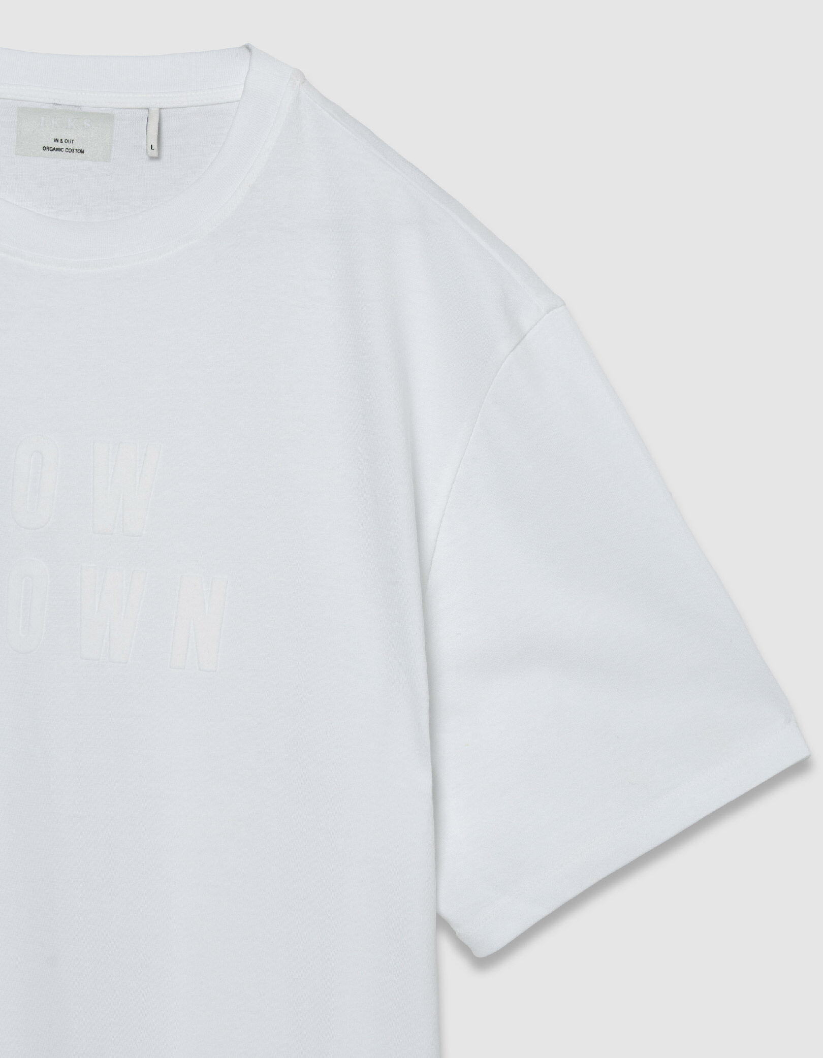 T-shirt blanc message flocage velours Homme