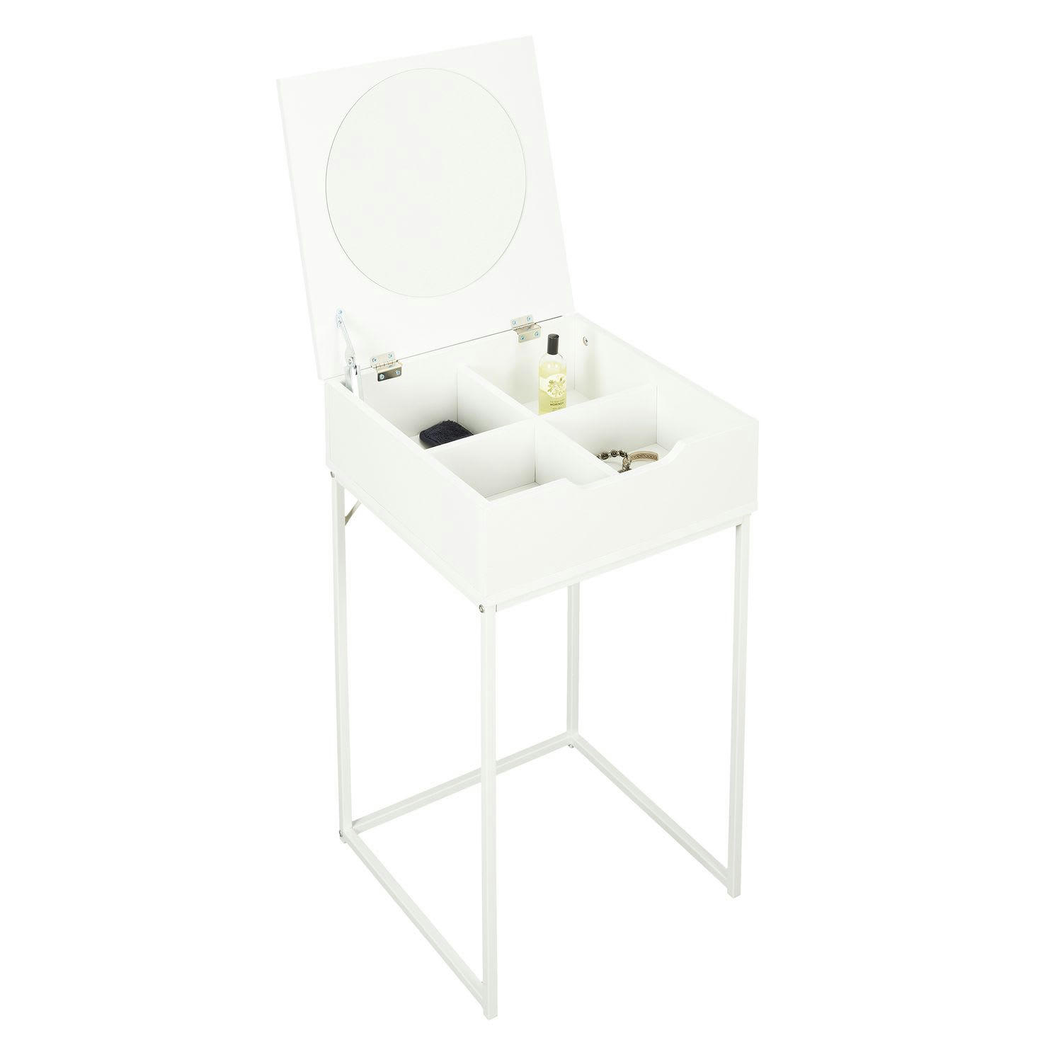 ABBOTT - Coiffeuse compacte effet bois blanc