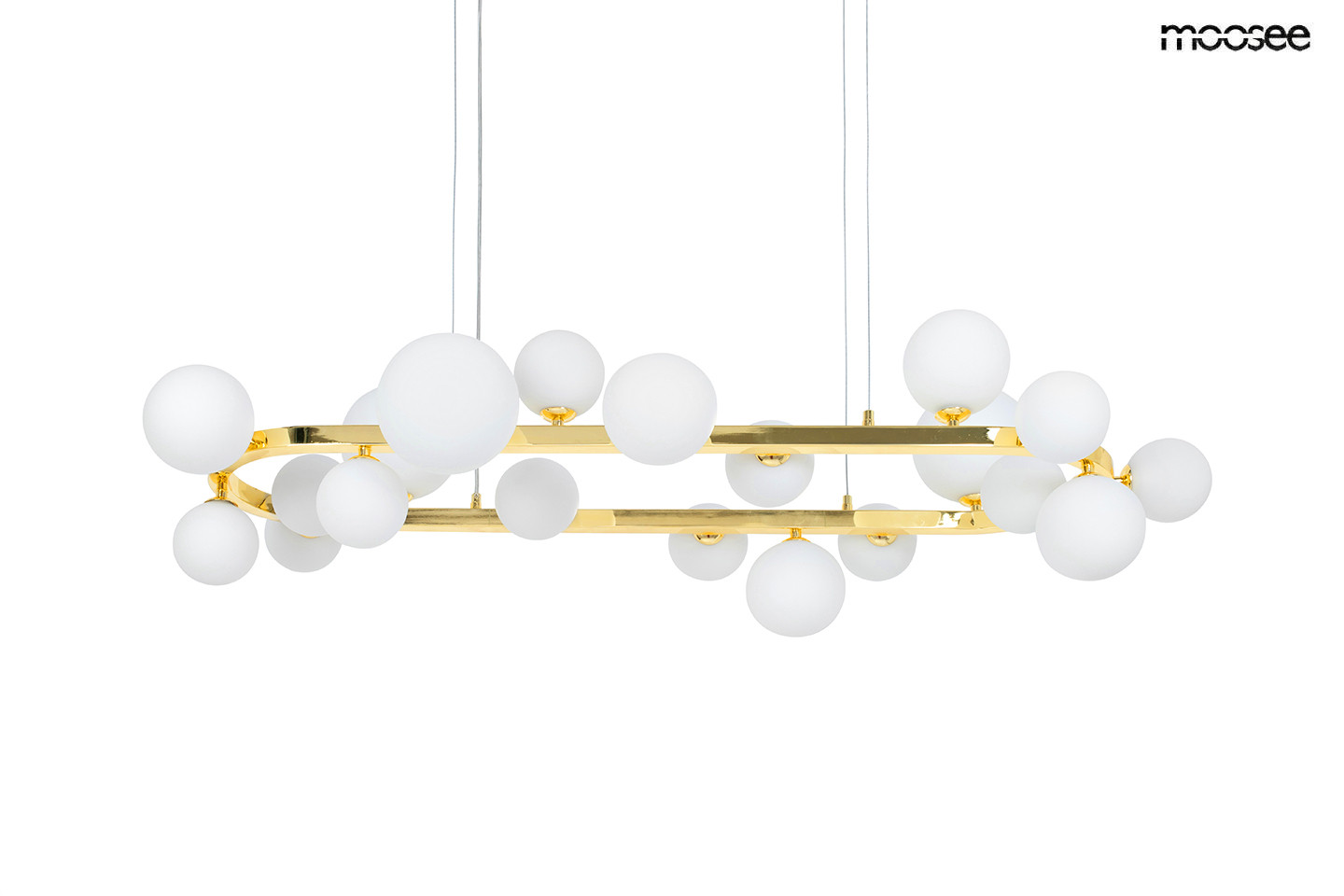 MOOSEE lampa wisząca ALURE OVAL 120złota/mleczna