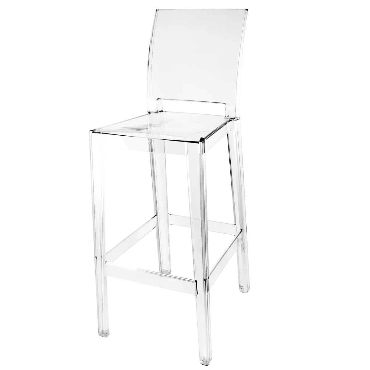 Kartell - One More Barhocker H 110 cm, quadratisch, glasklar
