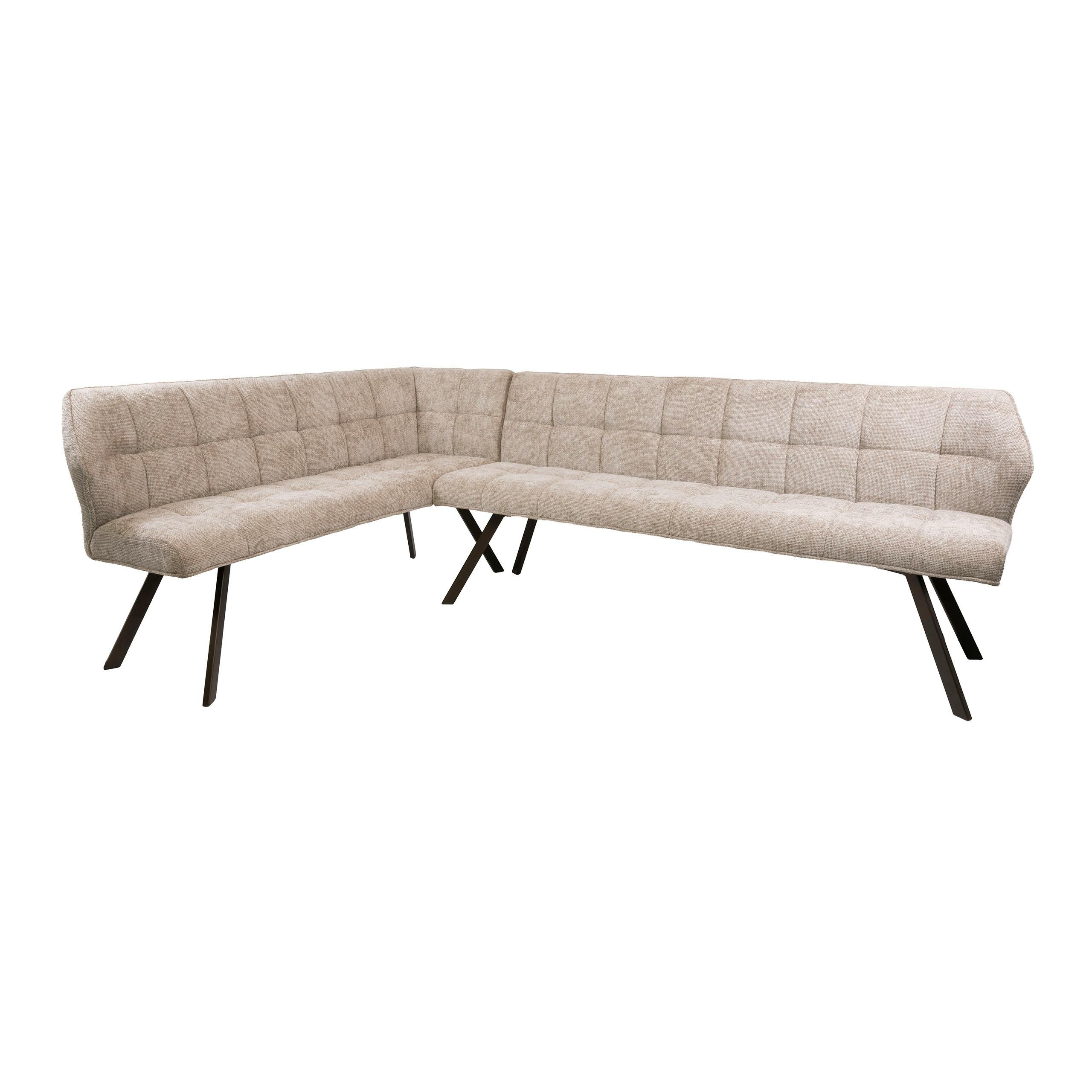 Banc de table tissu doux sable, angle gauche MELBOURNE