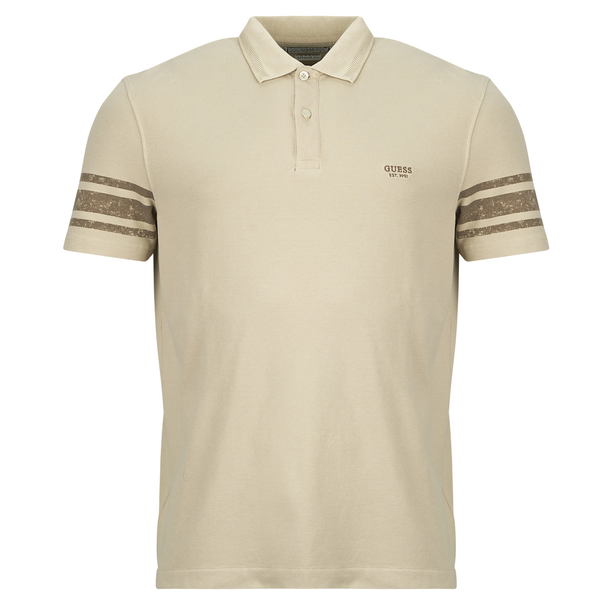 Guess - SS WASHED PRINTED POLO - Beige