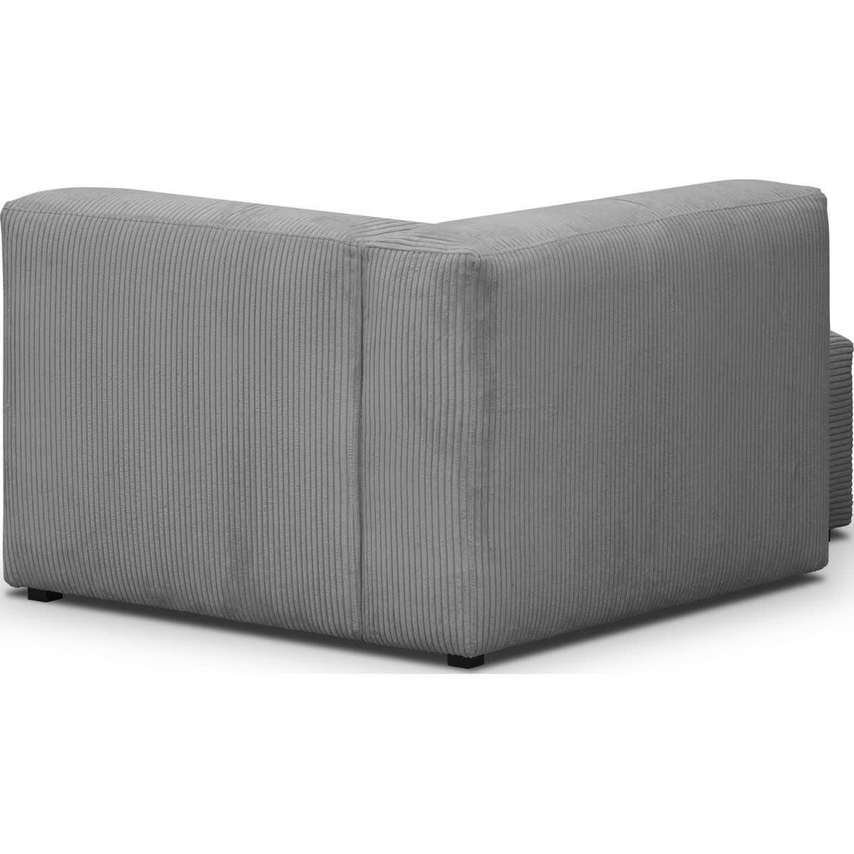 MODULO NEW - Méridienne d'angle à gauche modulable en velours côtelé gris clair