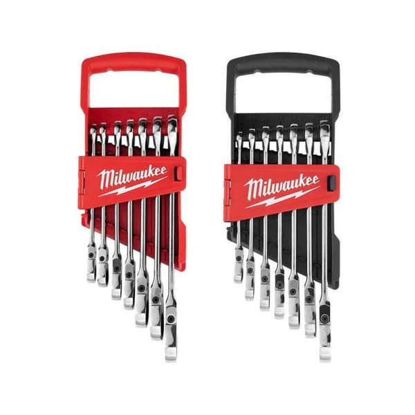 144-Position Flex-Head Ratcheting Combination Wrench Set SAE and METRIC (14-Piece)