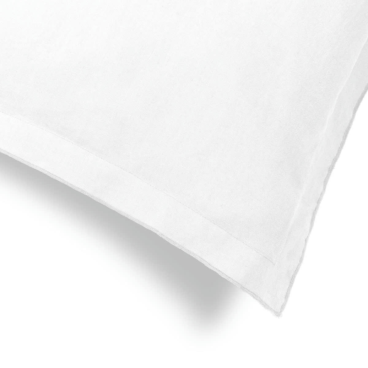 HORTENSE - Taie d'oreiller (x2) lin lavé  65x65 blanc