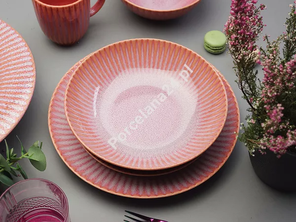 Komplet talerzy na 4 osoby (12 el.) Lubiana - Stoneware Blush