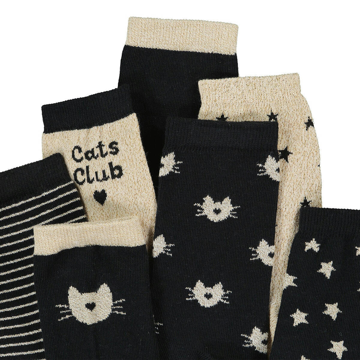 Lot de 7 paires de chaussettes imprimées chats