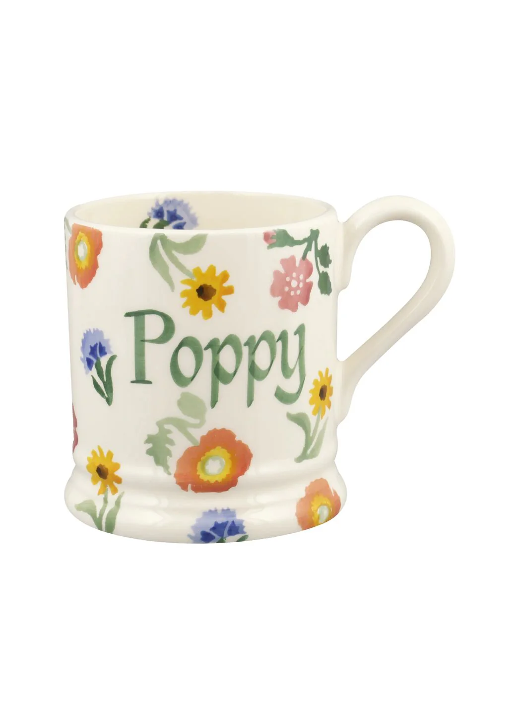 Personalised Poppies & Pinks 1/2 Pint Mug