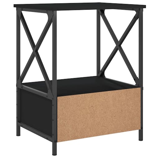 NNEVL Bedside Table Black 50x41x65 cm Engineered Wood