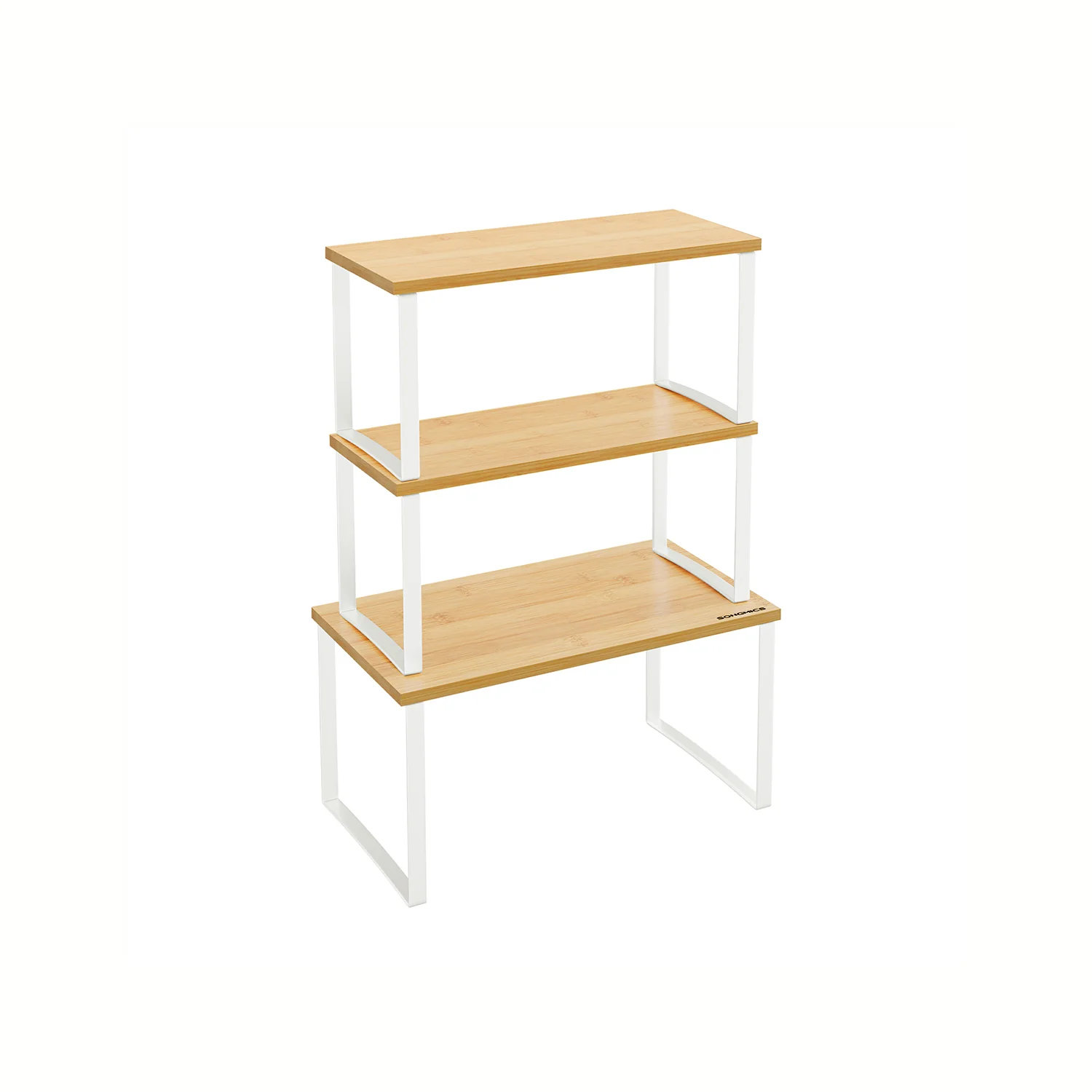 3 rangements pour placards de cuisine métal et bambou