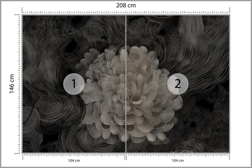 Fototapeta Monochromatyczna Kwiatowa Abstrakcja 208x146cm