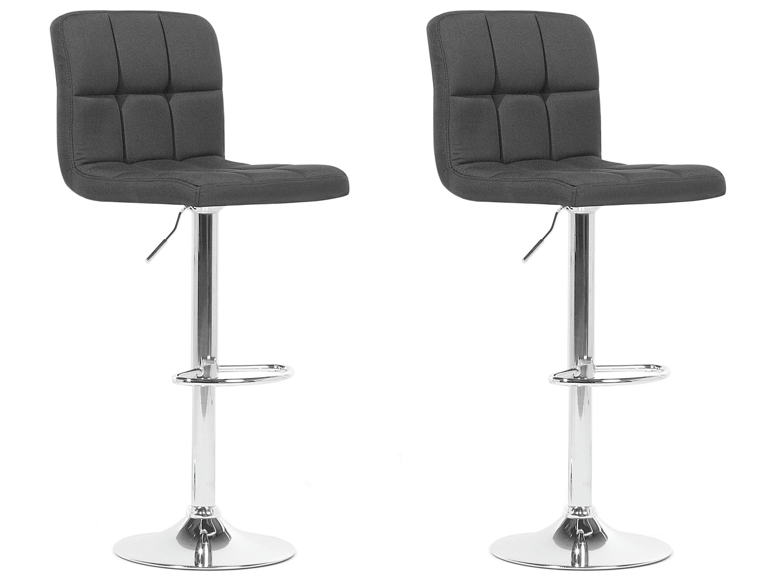 MARION - Lot de 2 chaises de bar réglables noires