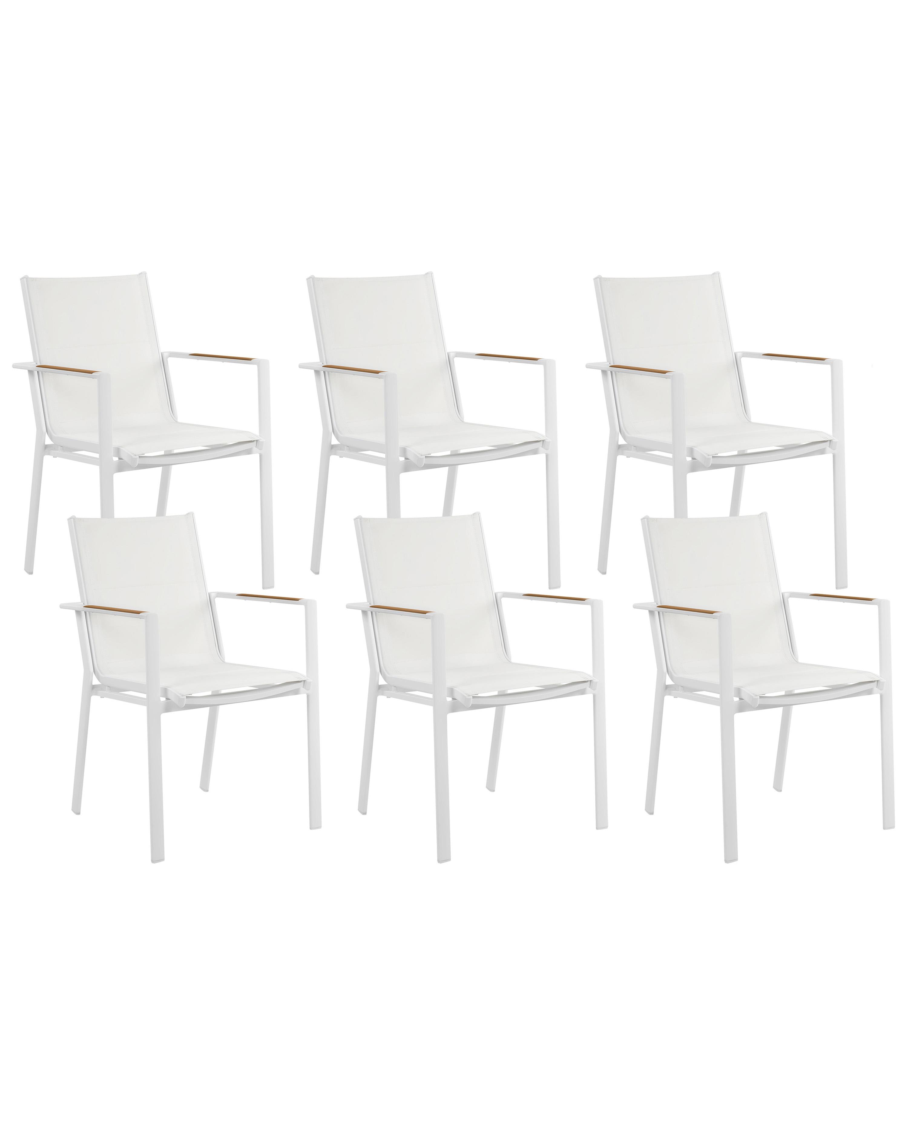 Set of 4 Garden Chairs BUSSETO Metal White