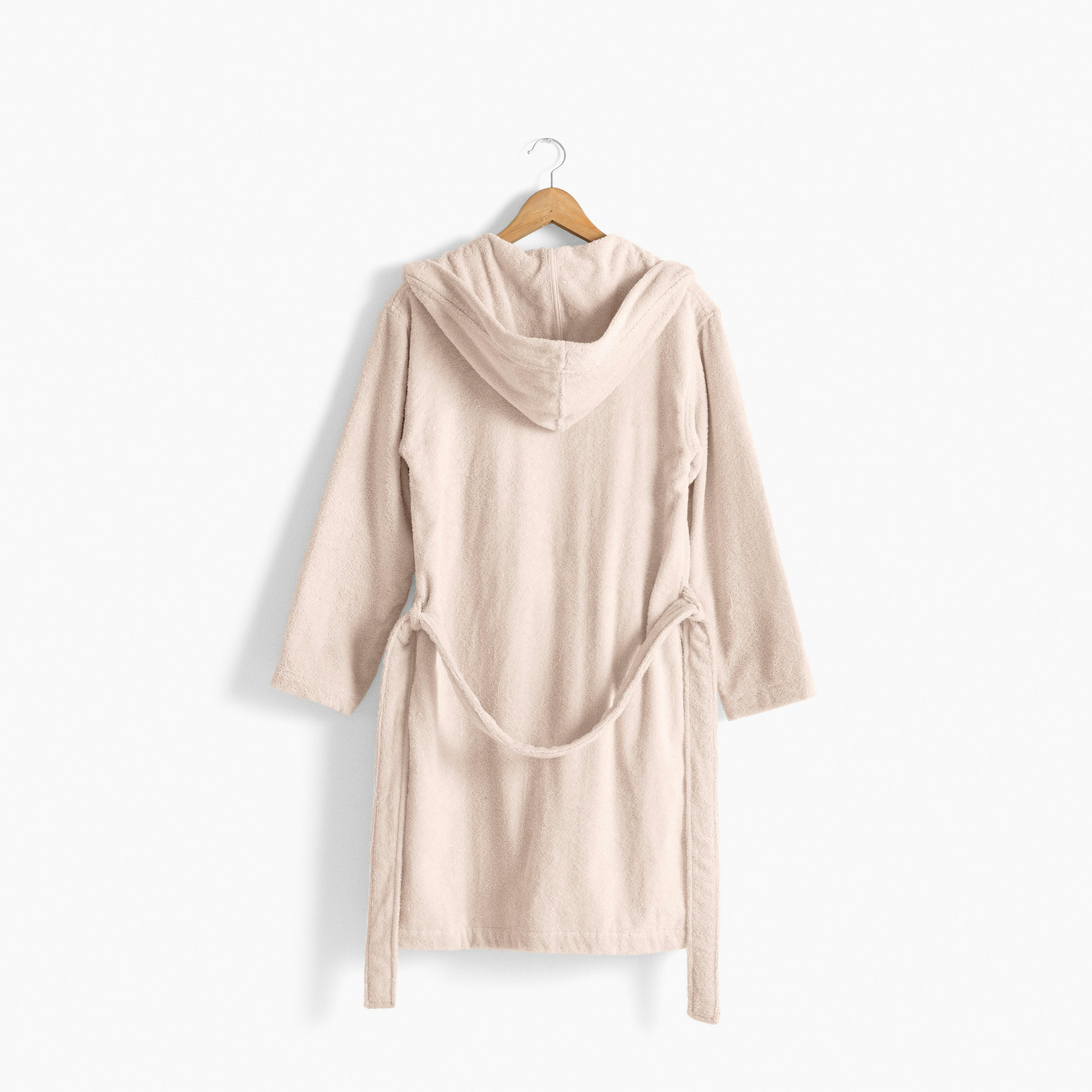 OSMOSE - Peignoir femme à capuche uni coton biologique beige