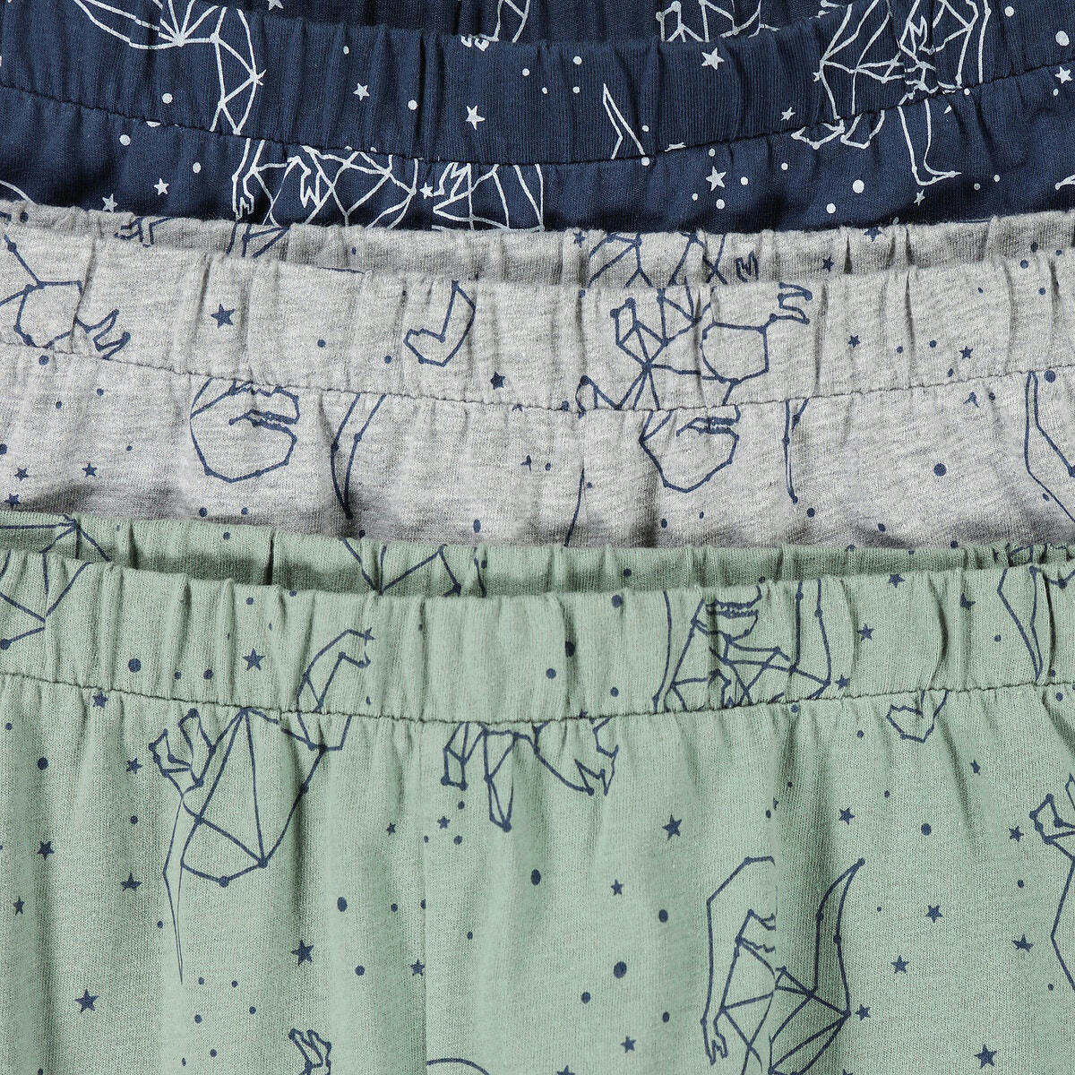Lot de 3 pyjamas en coton imprimés dinosaures