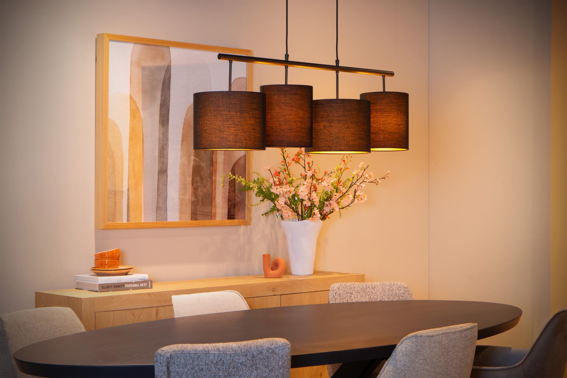 Lucide hanglamp MAYA - 4xE27 - Zwart
