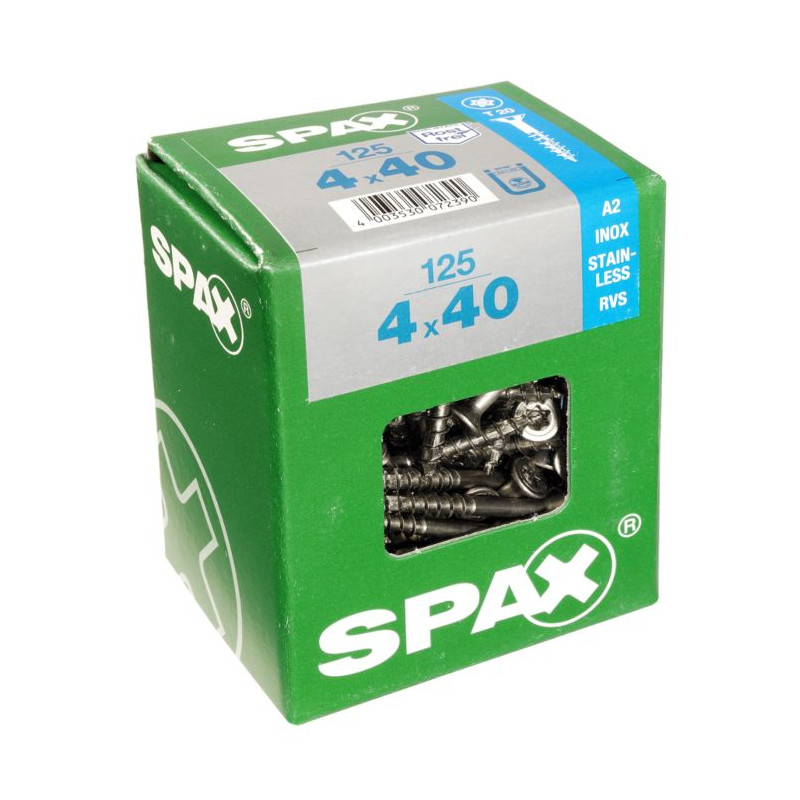 Vis TF Torx en inox Ø 4 x 40 mm 125 pièces SPAX
