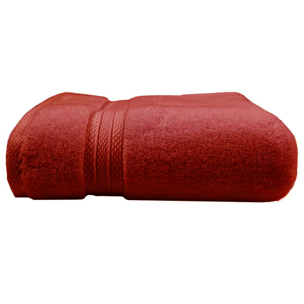 - Drap de douche  pur coton rouge 70x140