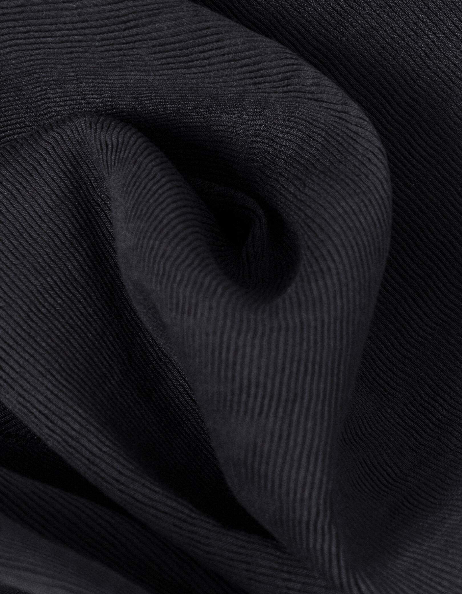 Cardigan zippé noir tissu plissé Homme
