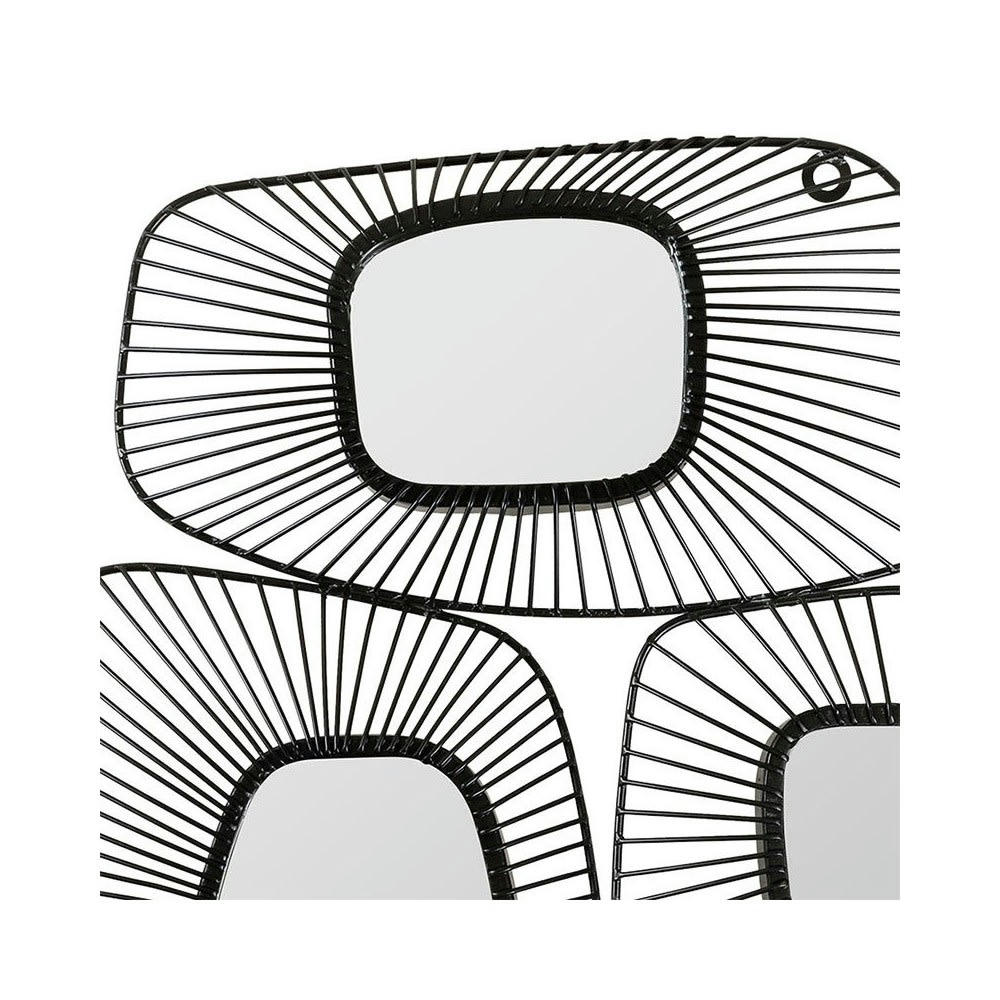- Décoration murale métal trio miroirs